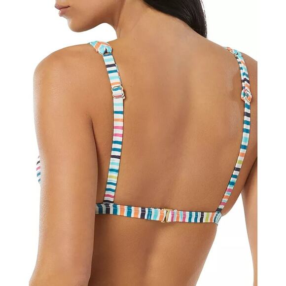 Vince Camuto Women Multicolor Chevron Striped Triangle Swim Bikini Top Size S - Picture 2 of 4
